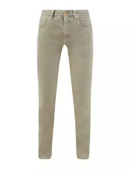 Окрашенные вручную джинсы из денима Soft с деталью Мониль
