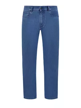 Окрашенные вручную джинсы из тонкого хлопкового денима