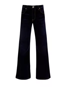 Окрашенные вручную джинсы-клеш с нашивкой из замши