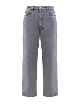 Окрашенные вручную джинсы Loose Fit из хлопкового денима