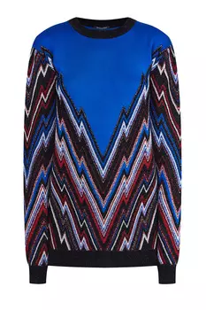 Oversize-джемпер с жаккардовым узором и вплетенной нитью люрекса