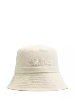 Панама Gab из хлопкового габардина с завязками и вышивкой в тон