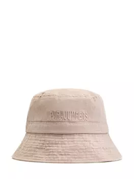 Панама из хлопкового габардина с объемной вышивкой в тон