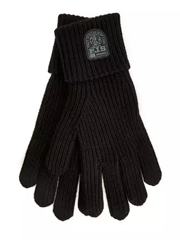 Перчатки эластичной вязки из шерсти мериноса с фирменным патчем