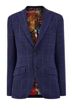 Пиджак из фактурного хлопка с контрастным подкладом