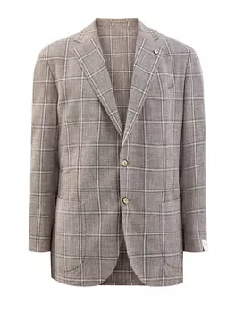 Пиджак ручной работы из легкого джерси в клетку