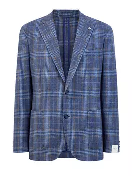 Пиджак ручной работы из шелка и шерсти в клетку