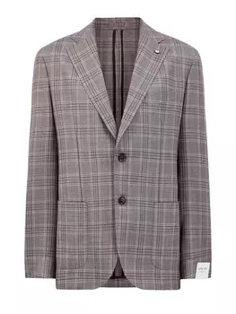 Пиджак в неаполитанском стиле с мелованным принтом в клетку
