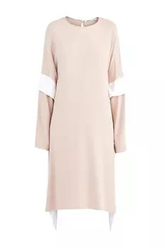 Платье деструктурированного кроя с воланами контрастного тона