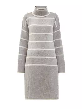 Платье-джемпер из кашемировой пряжи с узором в полоску