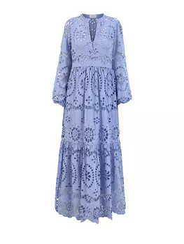Платье из кружевного хлопка Sangallo с V-образным вырезом