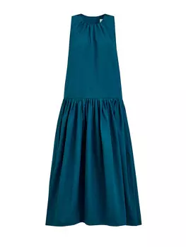 Платье из органического хлопкового поплина со скульптурными подолом