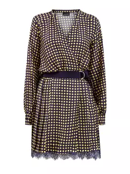 Платье из струящегося сатина с геометрическим паттерном