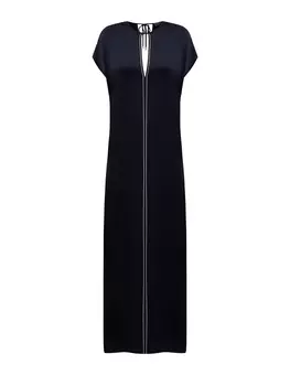 Платье из струящегося сатина с ювелирной окантовкой Punto Luce