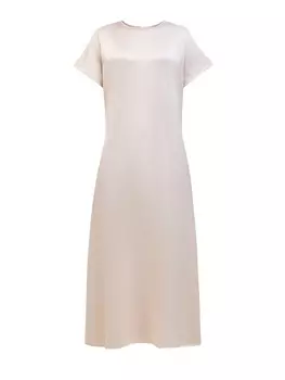 Платье из струящейся вискозы и шерсти с ювелирной окантовкой