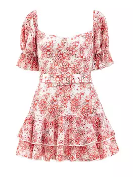 Платье из вышитого хлопка с рукавами-трансформерами