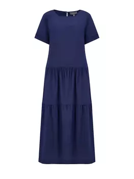 Платье-макси из легкого струящегося шелка с объемным подолом