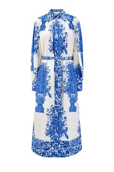 Платье-рубашка из хлопкового поплина с принтом Bluegrace Reedition