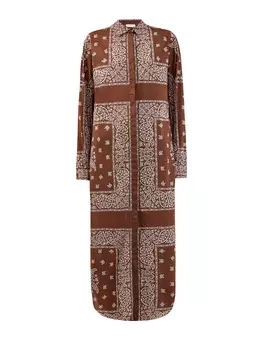 Платье-рубашка из легкого хлопкового муслина с принтом