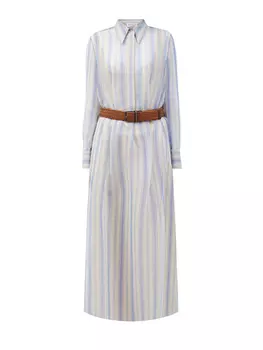 Платье-рубашка из шелкового шифона с плетеным ремнем Rustic