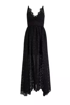 Платье с перфорацией, ажурным лифом и декольтированной спинкой