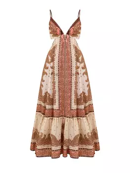 Платье-сарафан Maxine из рами с принтом Orange Paisley