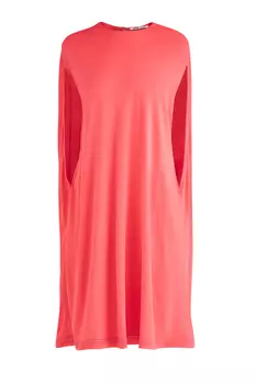 Платье со спинкой-кейпом, цельнокроеными рукавами и прорезями для рук