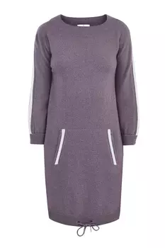Платье sportcasual из шерстяного трикотажа с контрастной отделкой
