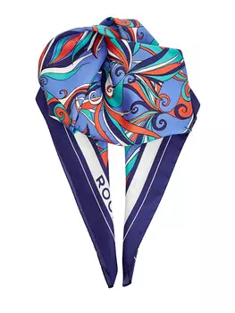 Платок из гладкого хлопка и шелка с принтом