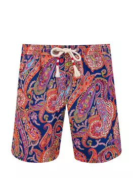 Плавательные шорты с принтом Paisley и поясом на кулиске