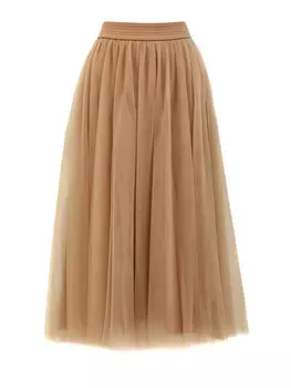 Плиссированная юбка в стиле романтик-шик из легкого тюля