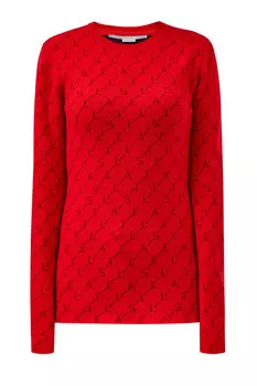 Плотный шерстяной джемпер с жаккардовым all-over принтом