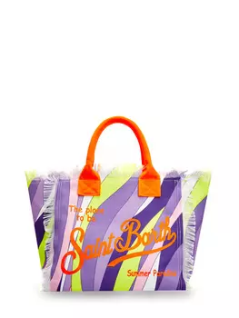 Пляжная сумка с принтом Shape Wave и бахромой