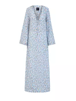 Пляжная туника из вискозы и шелка с флористическим принтом