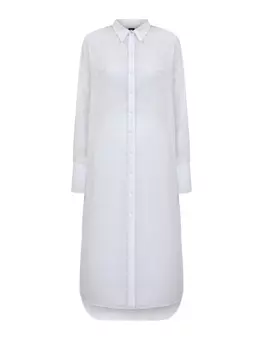 Пляжное платье-рубашка из рами с боковыми разрезами