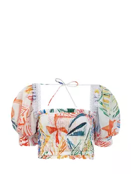 Пляжный кроп-топ Georgia с эластичным лифом и принтом