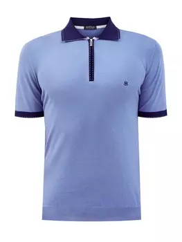 Поло из гладкого хлопка с контрастной отделкой