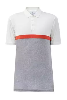 Поло из хлопка и льна в стиле colorblock