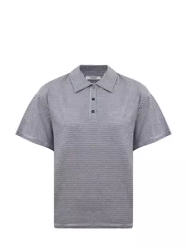 Поло из хлопка и лиоцелла в тонкую полоску с цепочками Punto Luce