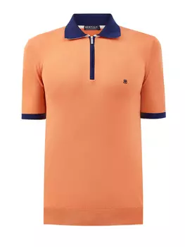 Поло из хлопка и шелка с вышитым логотипом