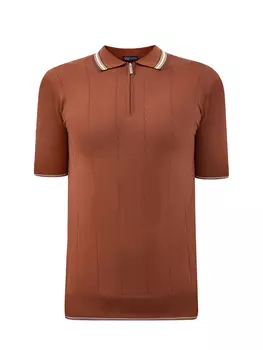 Поло из хлопковой пряжи с застежкой на молнию