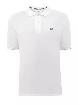 Поло с вышитым логотипом и контрастной окантовкой