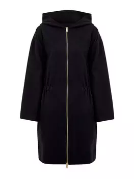 Полупальто из шерсти с внутренней кулиской и капюшоном