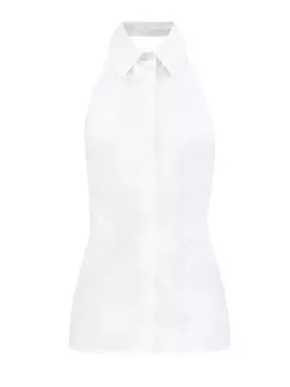 Приталенная рубашка без рукавов с вырезом на спинке