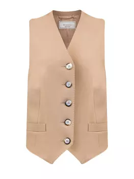 Приталенный жилет из эластичной вискозы с V-образным вырезом