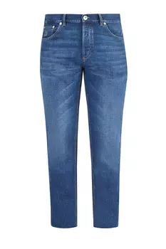 Прямые джинсы из японского денима с выбеленным эффектом