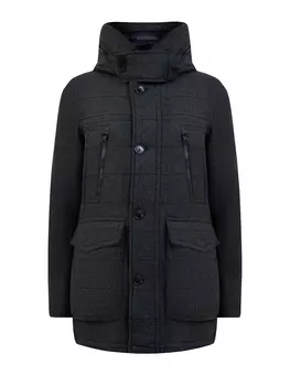 Пуховая парка Wool Arctic Parka из шерсти в клетку