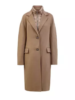 Пуховик 2 в 1 с удлиненным пальто из шерсти и кашемира