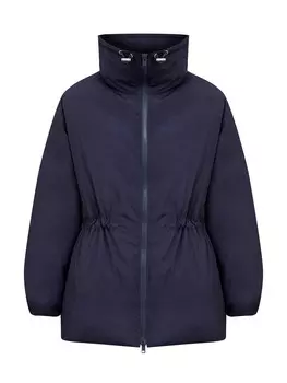 Пуховик из матового влагозащитного нейлона с эластичным поясом