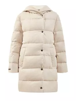 Пуховик из мягкой стеганой фланели с нейлоновой отделкой